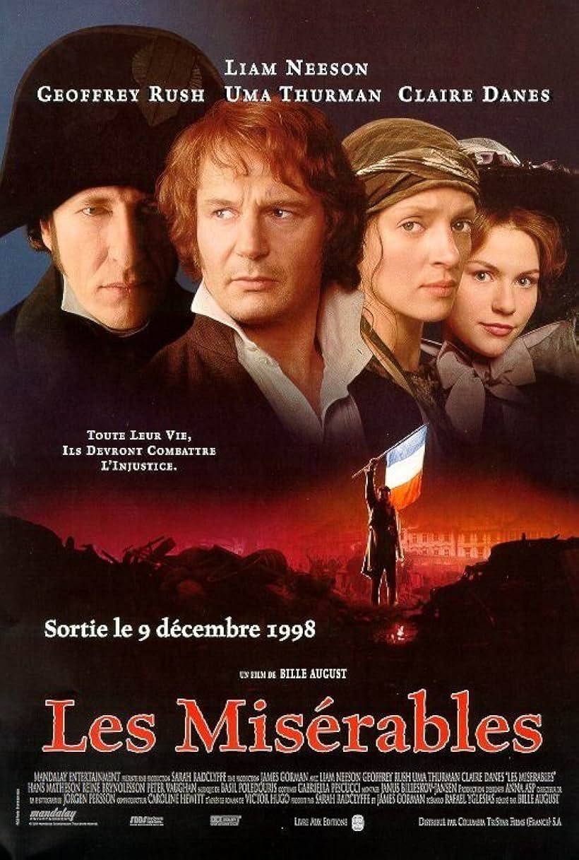 Claire Danes, Uma Thurman, Liam Neeson, and Geoffrey Rush in Les Misérables (1998)