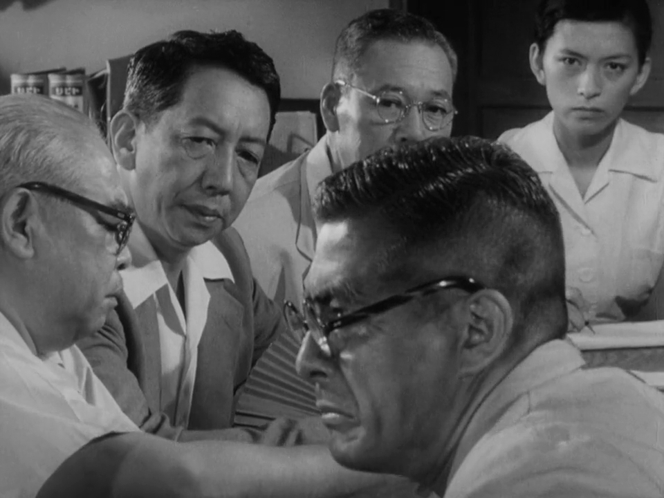 Toshirô Mifune, Ken Mitsuda, Toranosuke Ogawa, and Takashi Shimura in I Live in Fear (1955)