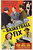 William Bishop, Hazel Brooks, Vanessa Brown, John Ireland, Johnny Sands, and Marshall Thompson in The Basketball Fix (1951)