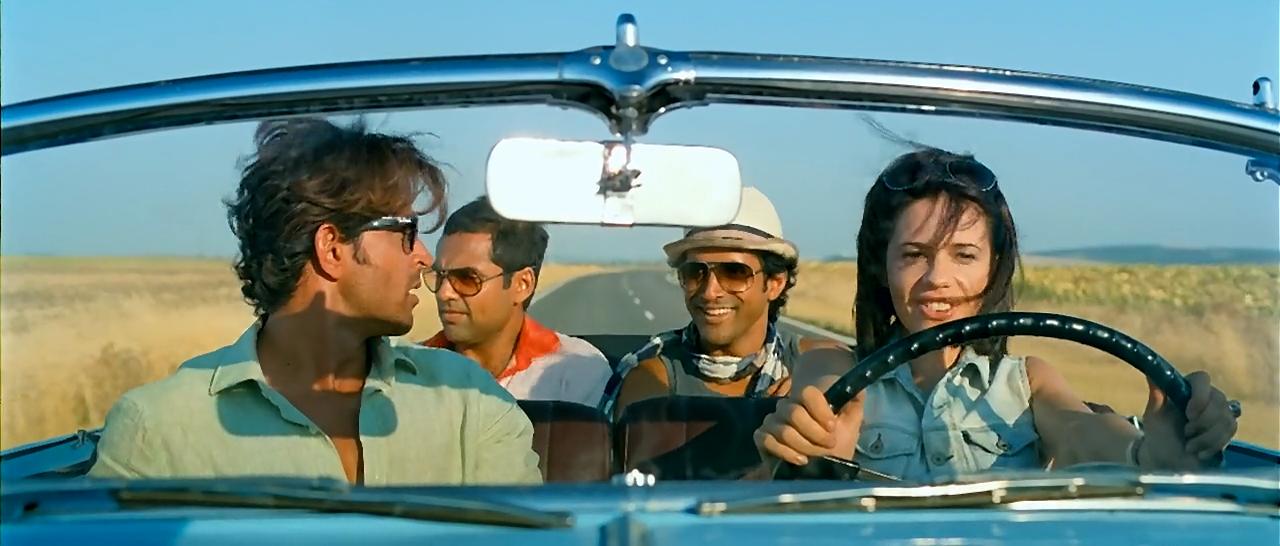 Hrithik Roshan, Farhan Akhtar, Abhay Deol, and Kalki Koechlin in Zindagi Na Milegi Dobara (2011)