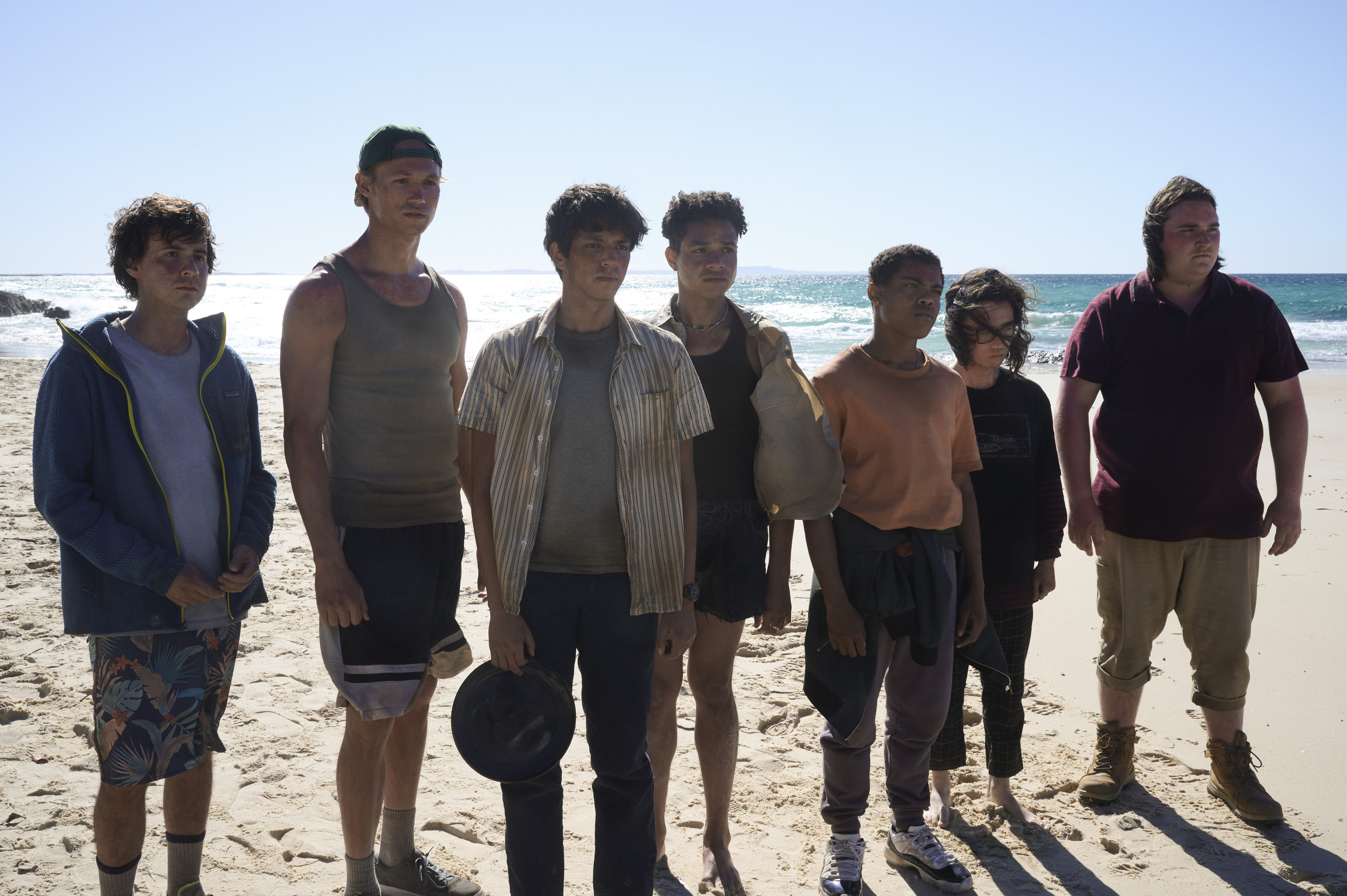 Tanner Ray Rook, Miles Gutierrez-Riley, Aidan Laprete, Reed Shannon, Alex Fitzalan, and Zack Calderon in Exodus (2022)