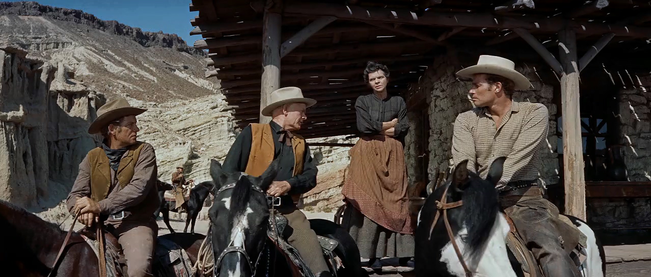 Charlton Heston, Charles Bickford, Dorothy Adams, and Chuck Roberson in The Big Country (1958)