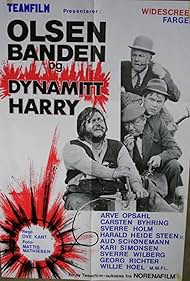 Carsten Byhring, Harald Heide-Steen Jr., Sverre Holm, Arve Opsahl, and Aud Schønemann in Olsen-banden og Dynamitt-Harry (1970)