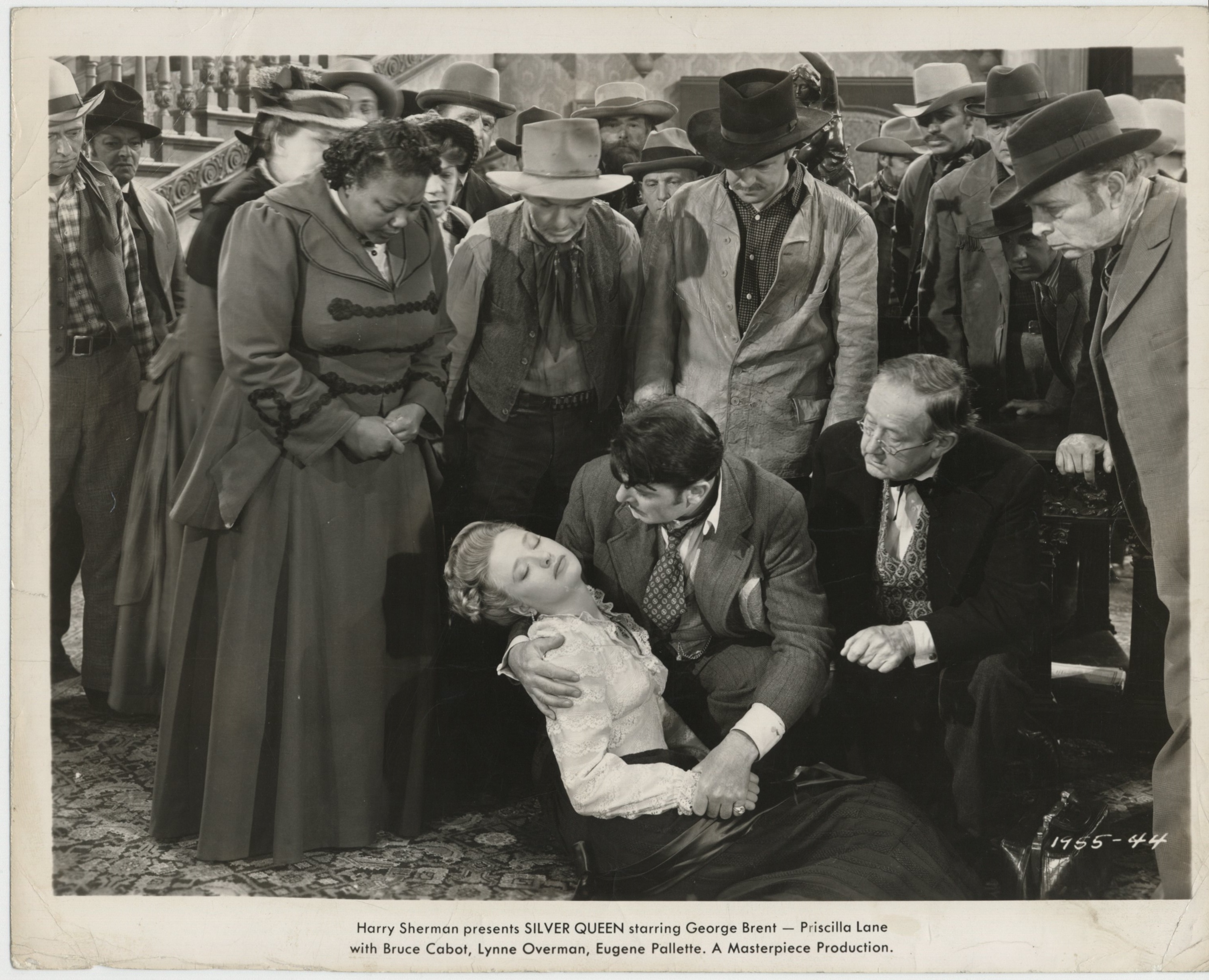 George Brent, Marietta Canty, Spencer Charters, and Priscilla Lane in Silver Queen (1942)