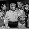 Tim Considine, William Frawley, Don Grady, Stanley Livingston, Fred MacMurray, and Tramp in My Three Sons (1960)