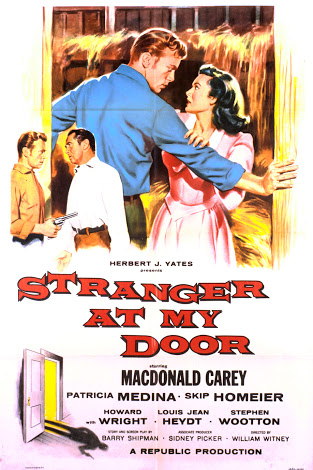 Macdonald Carey, Skip Homeier, and Patricia Medina in Stranger at My Door (1956)