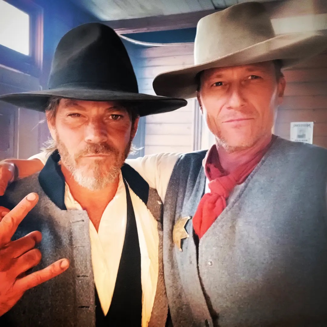 Stephen Dorff & Corin Nemec on set of Dead Man's Hand