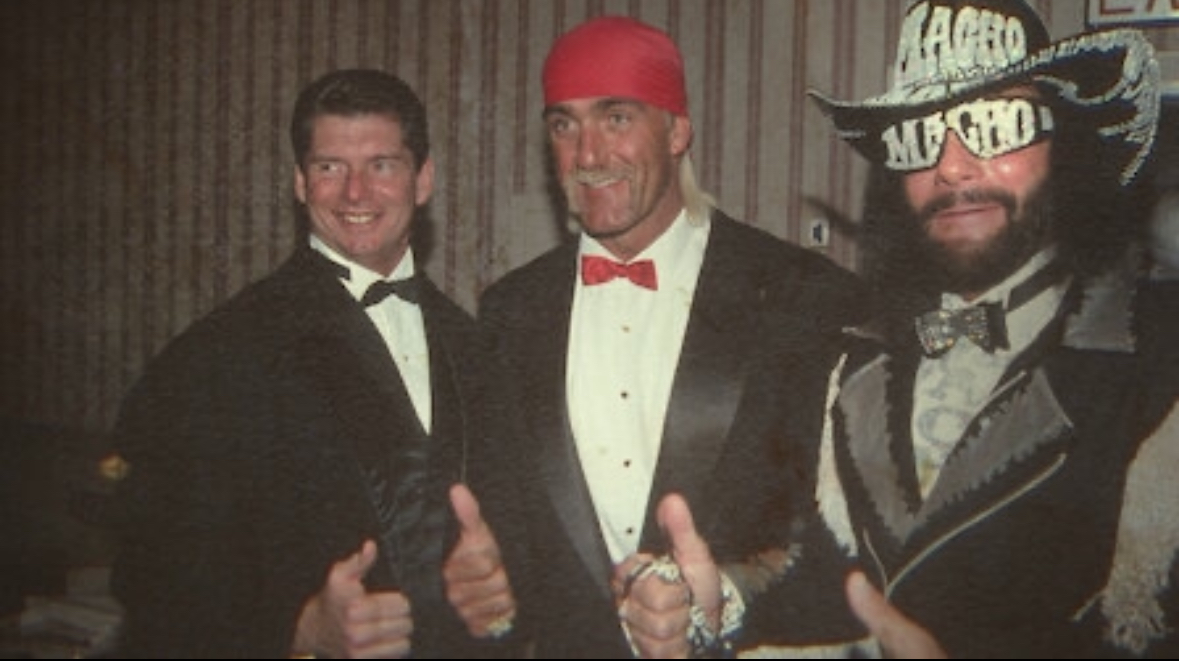 Hulk Hogan, Vince McMahon, and Randy Savage in Mr. McMahon (2024)