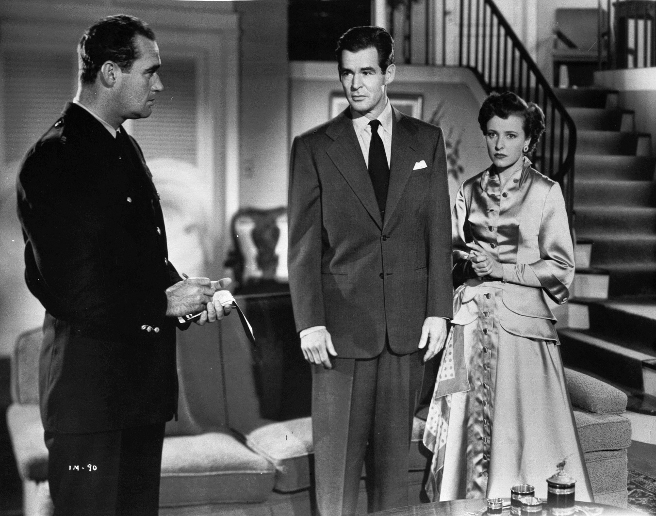 Laraine Day, James Nolan, and Robert Ryan in The Woman on Pier 13 (1949)