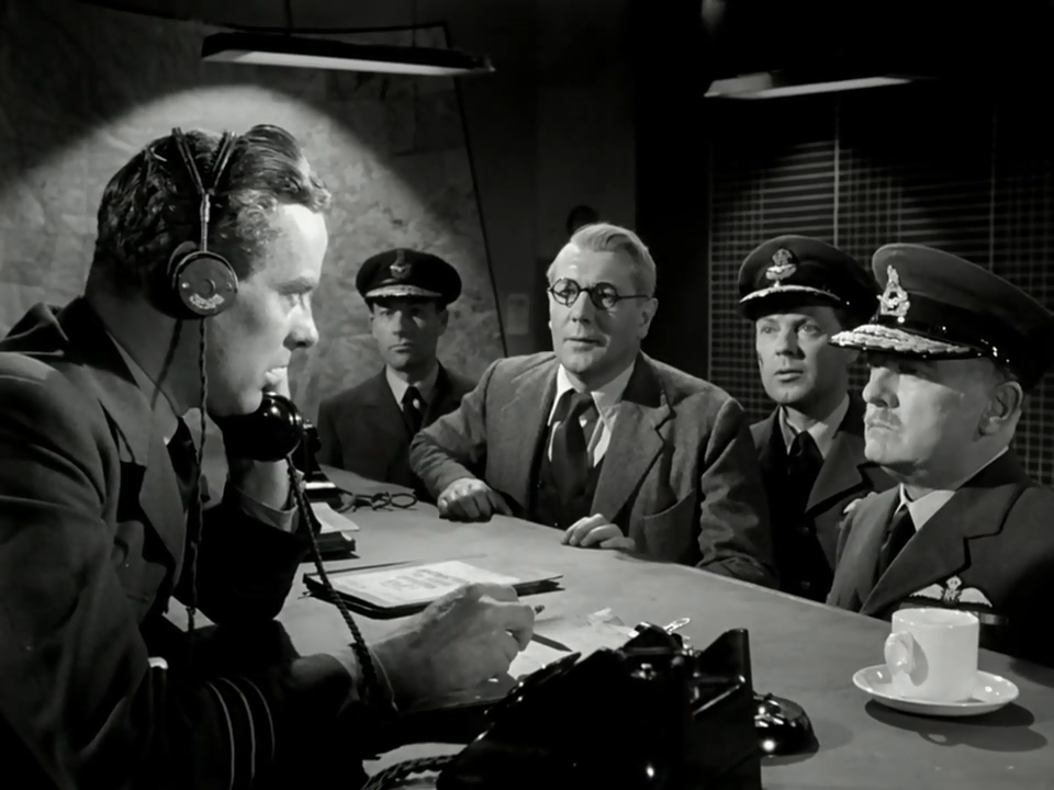 Ernest Clark, Derek Farr, Michael Redgrave, Harold Siddons, and Basil Sydney in The Dam Busters (1955)