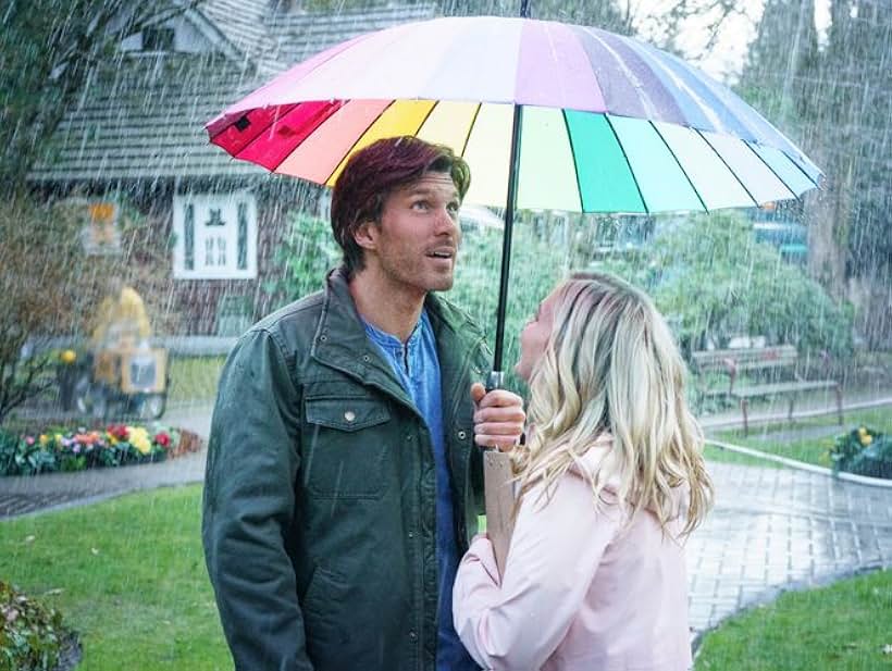 Christopher Russell and Cindy Busby in Love in the Forecast (2020)