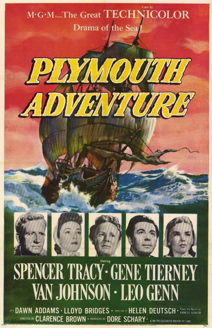 Gene Tierney, Spencer Tracy, Van Johnson, Dawn Addams, and Leo Genn in Plymouth Adventure (1952)