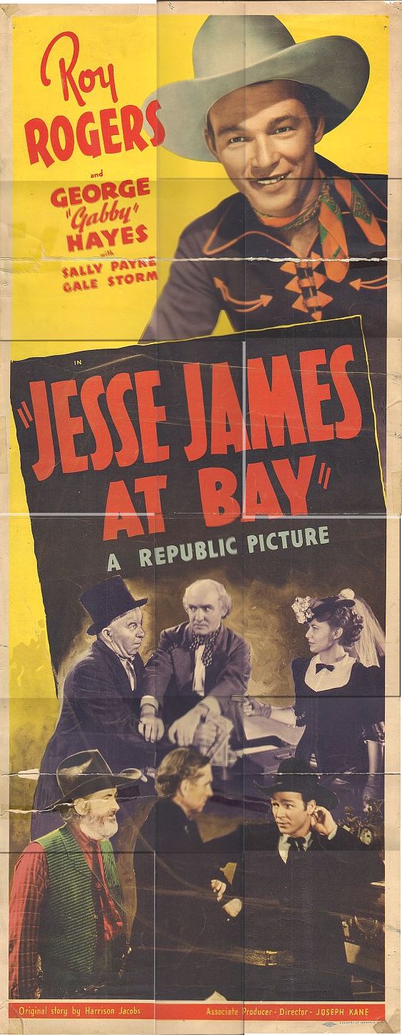 Roy Rogers, Chester Conklin, George 'Gabby' Hayes, Ivan Miller, and Sally Payne in Jesse James at Bay (1941)