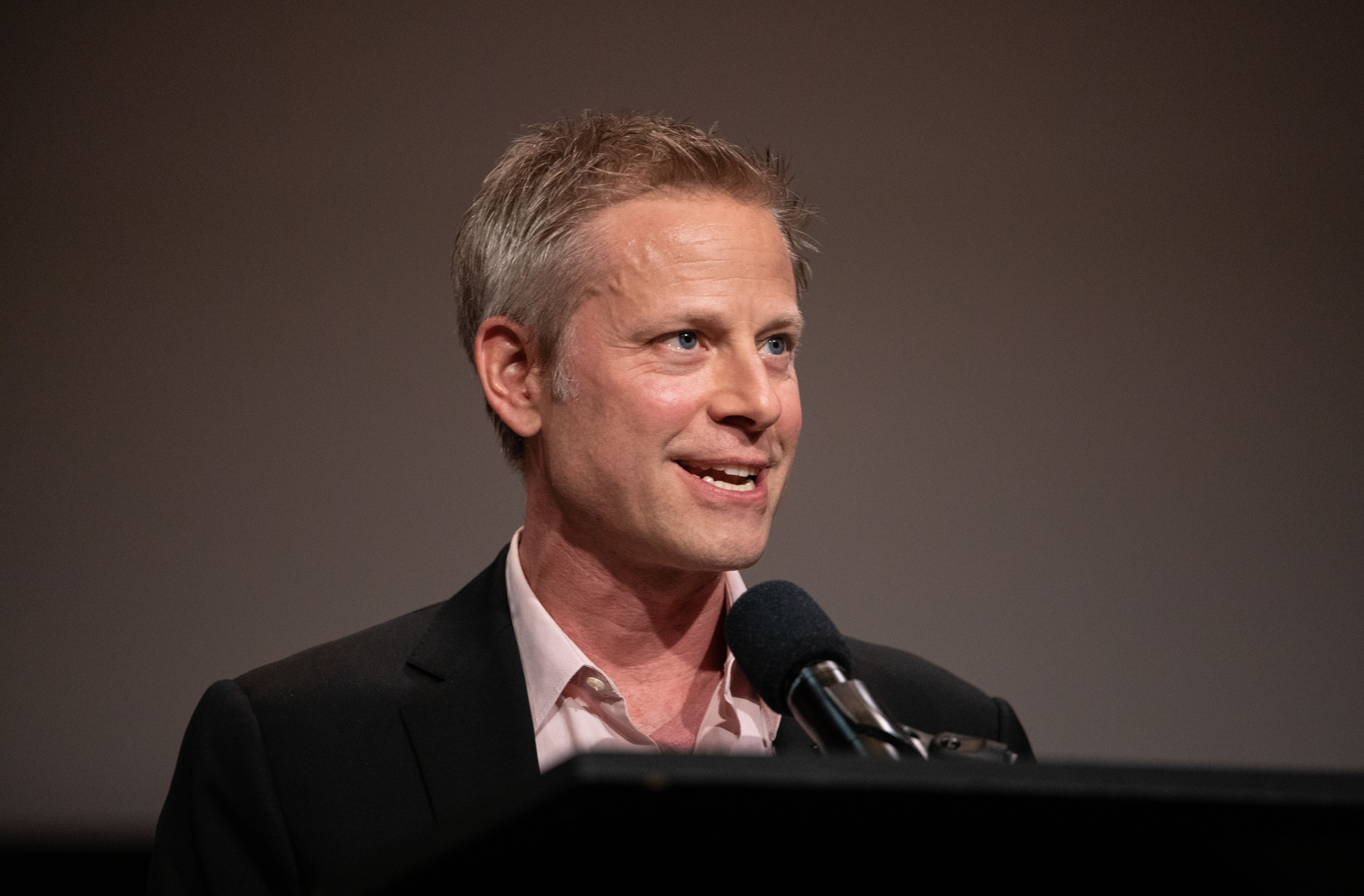 Series creator Aaron Cooley accepting a 2022 Norman Lear Center Sentinel Award on behalf of The First Lady for its depiction of breast cancer. TV Academy, October 25, 2022.