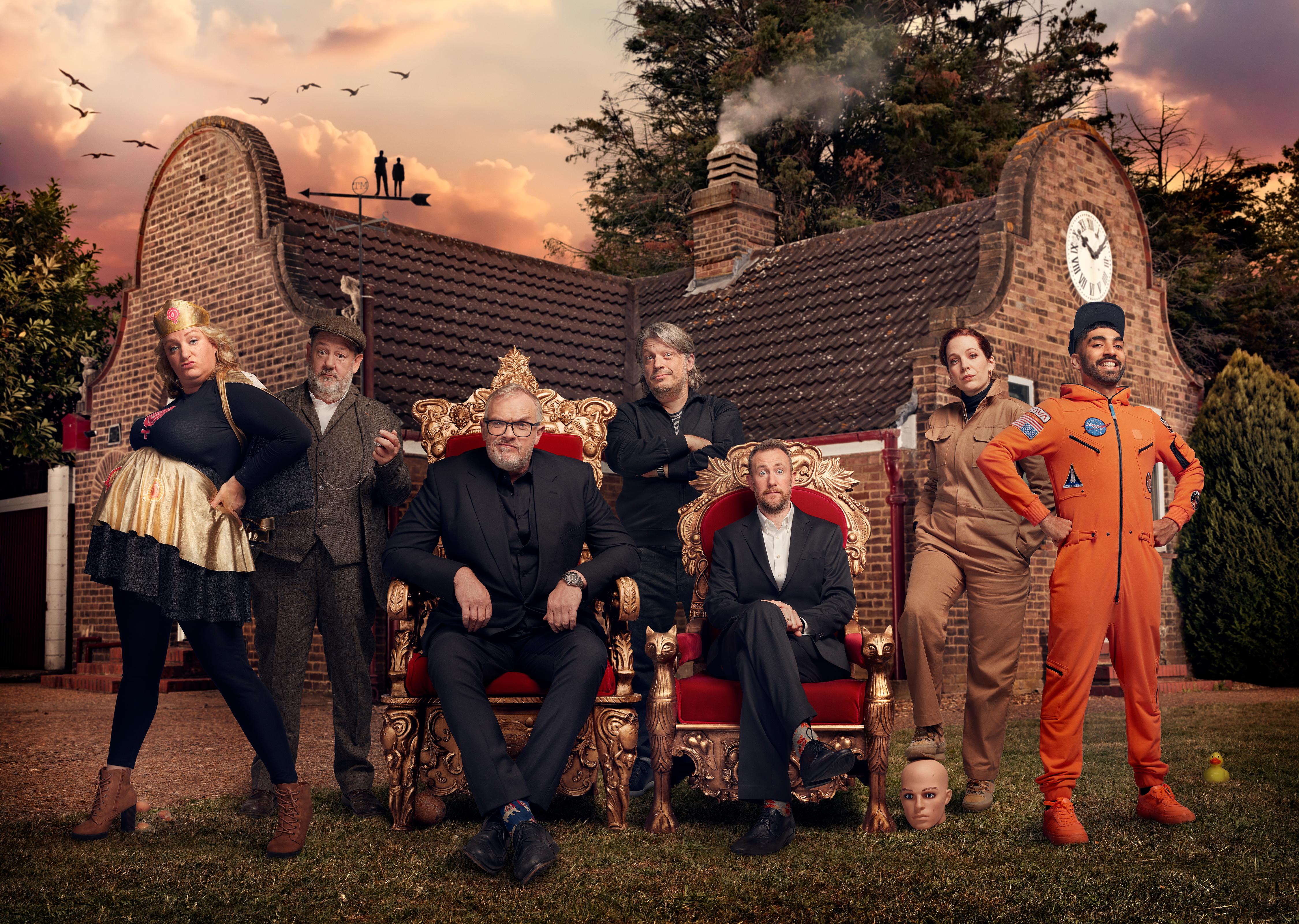 Mawaan Rizwan on Taskmaster, Channel 4, with Daisy May Cooper, Jonny Vegas, Greg Davies, Richard Herring, Alex Horne, Katherine Parkinson