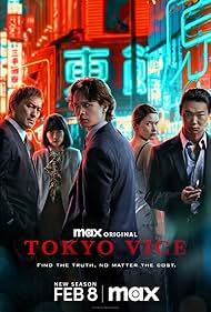 Rinko Kikuchi, Ken Watanabe, Rachel Keller, Ansel Elgort, and Shô Kasamatsu in Tokyo Vice (2022)