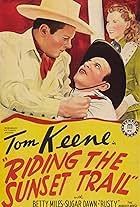 Tom Keene, Betty Miles, and Tom Seidel in Riding the Sunset Trail (1941)