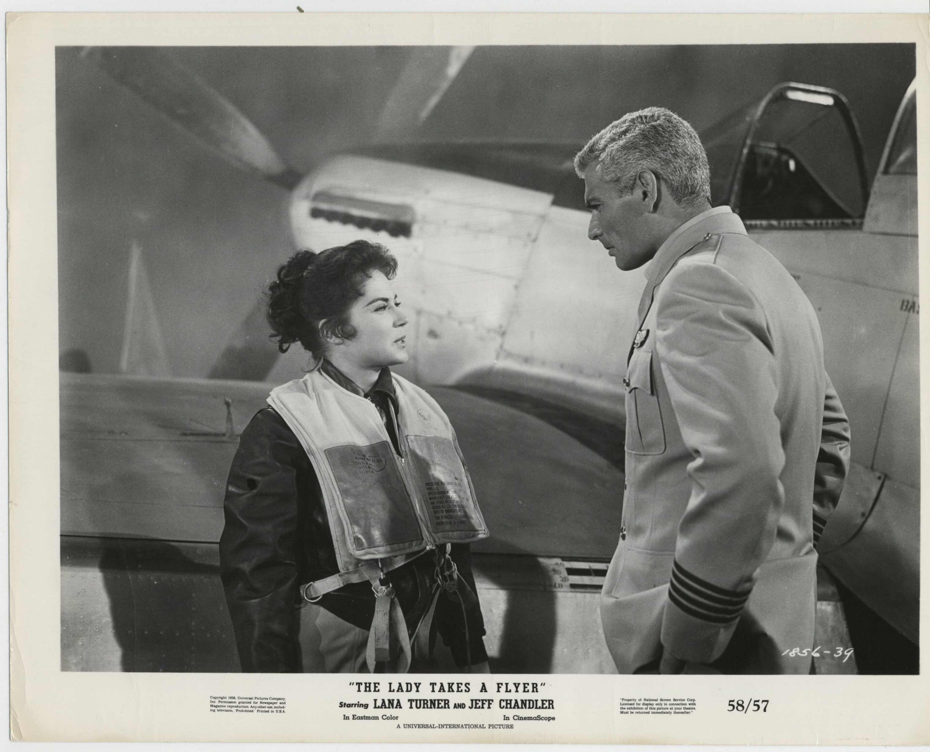 Jeff Chandler and Andra Martin in The Lady Takes a Flyer (1957)