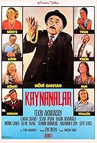 Tekin Akmansoy, Sevda Aydan, Münir Canar, Leman Çidamli, Hasim Hekimoglu, Sermin Hürmeriç, Defne Yalniz, Muammer Çipa, and Lütfü Ilkici in Kaynanalar (1975)