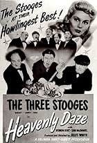 Moe Howard, Larry Fine, Symona Boniface, and Shemp Howard in Heavenly Daze (1948)