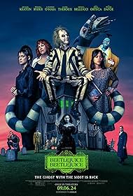 Winona Ryder, Willem Dafoe, Michael Keaton, Monica Bellucci, Catherine O'Hara, Justin Theroux, Arthur Conti, and Jenna Ortega in Beetlejuice Beetlejuice (2024)