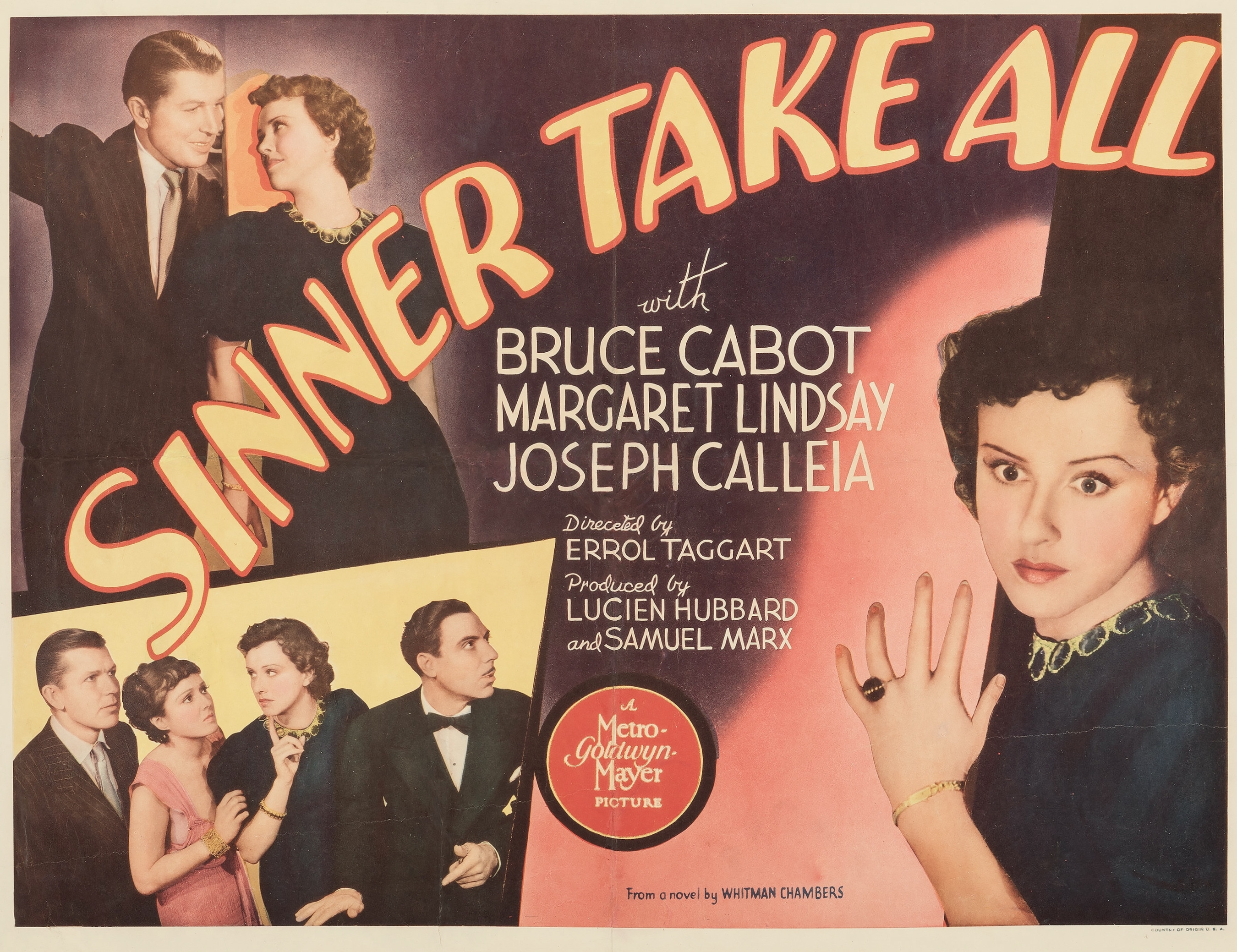 Bruce Cabot, Joseph Calleia, Margaret Lindsay, and Vivienne Osborne in Sinner Take All (1936)