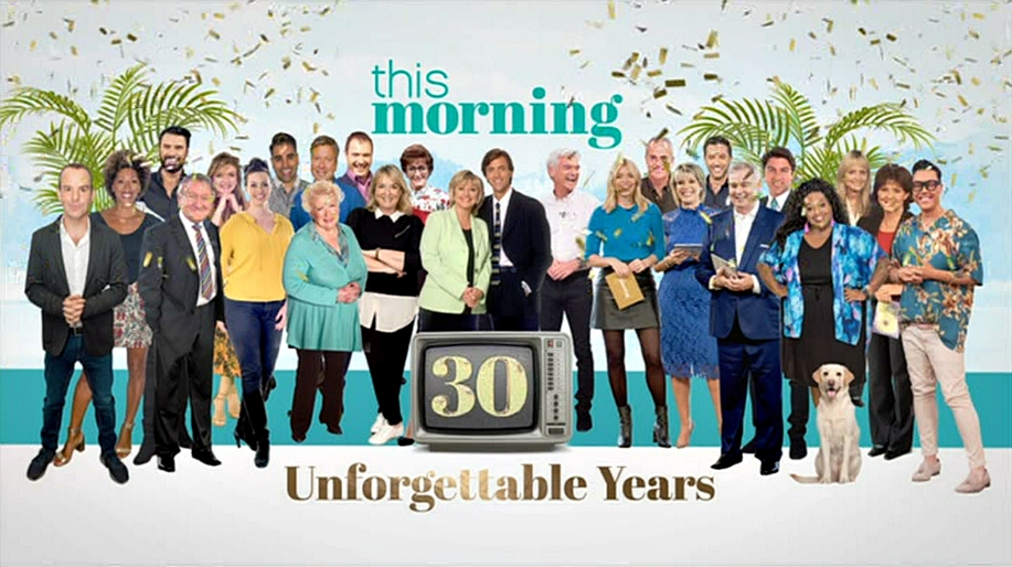 Fern Britton, Susan Brookes, Judy Finnigan, Eamonn Holmes, Twiggy, John Leslie, Richard Madeley, Coleen Nolan, Denise Robertson, Phillip Schofield, Ruth Langsford, Holly Willoughby, Martin Lewis, Chris Steele, Gok Wan, and Rylan Clark in This Morning: 30 Unforgettable Years (2018)