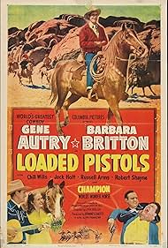 Gene Autry, Barbara Britton, Robert Shayne, and Champion in Loaded Pistols (1948)