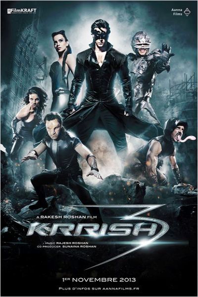 Hrithik Roshan, Arif Zakaria, and Kangana Ranaut in Krrish 3 (2013)