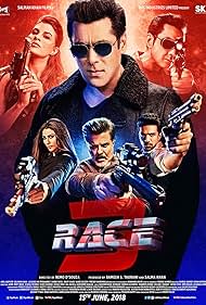 Salman Khan, Bobby Deol, Anil Kapoor, Saif Ali Khan, Daisy Shah, Jacqueline Fernandez, and Saqib Saleem in Race 3 (2018)