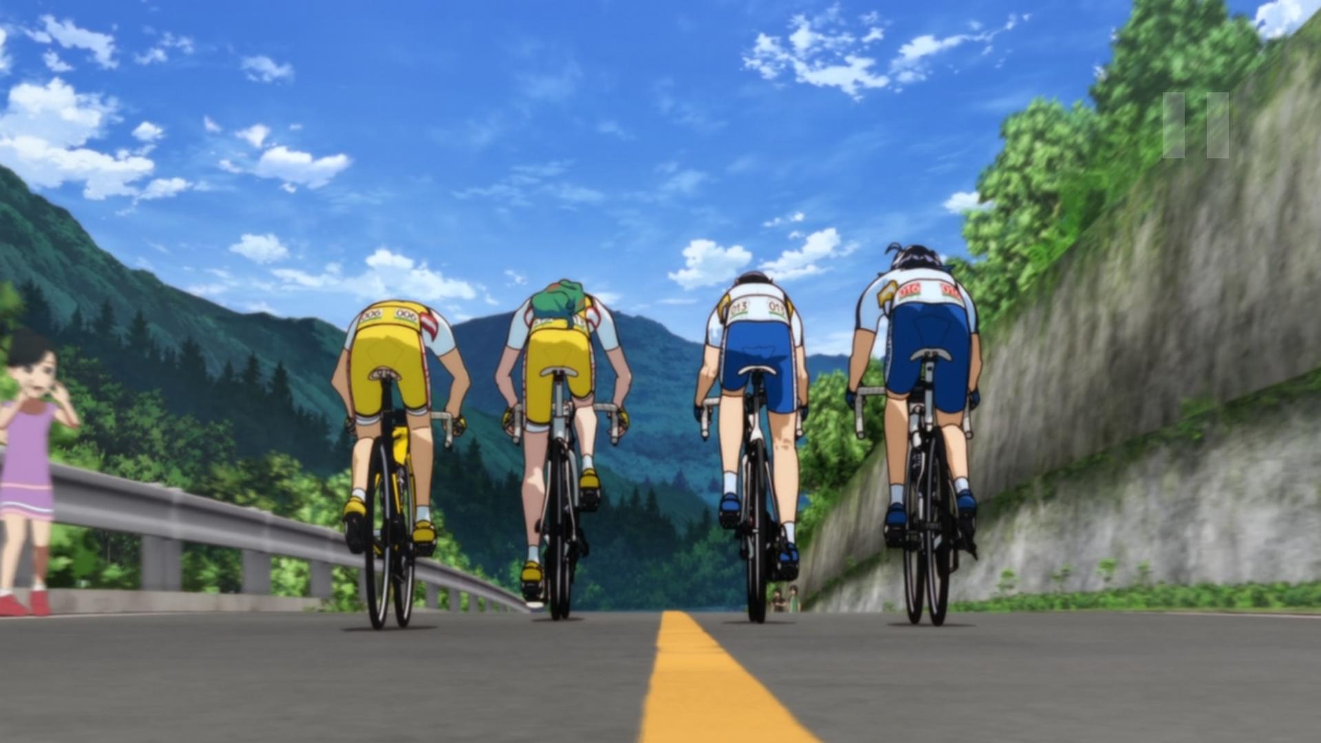 Shôtarô Morikubo, Tetsuya Kakihara, Tsubasa Yonaga, and Daiki Yamashita in Yowamushi Pedal (2013)