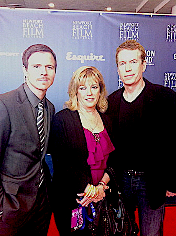 Brent Huff with producers Zac Titus and Natalie Costa at the Newport Beach Film Festival's premiere of Behind the Orange Curtain