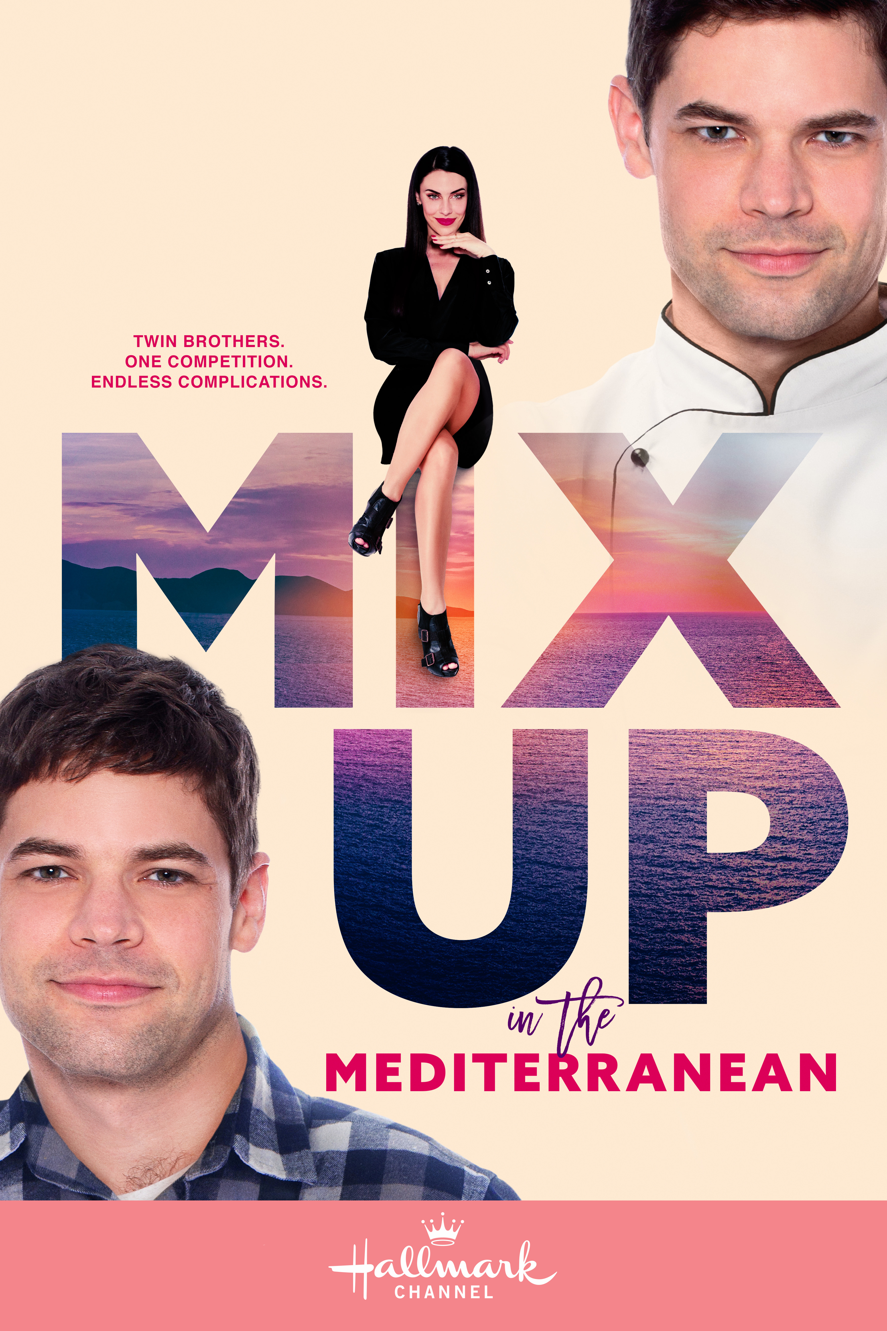 Jessica Lowndes and Jeremy Jordan in Mix Up in the Mediterranean (2021)