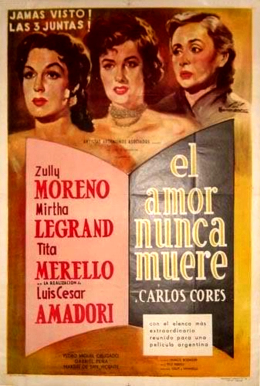 Mirtha Legrand, Tita Merello, and Zully Moreno in El amor nunca muere (1955)