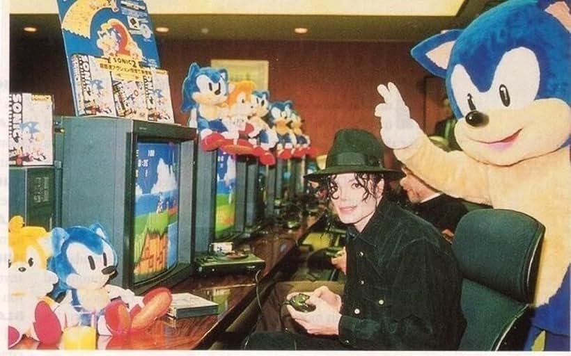 Michael Jackson at an event for Sonic the Hedgehog 2 (1992)