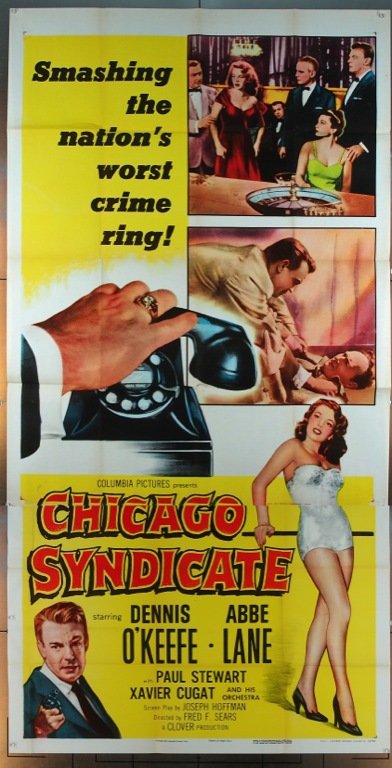 Xavier Cugat, Allison Hayes, Abbe Lane, Dennis O'Keefe, and Paul Stewart in Chicago Syndicate (1955)