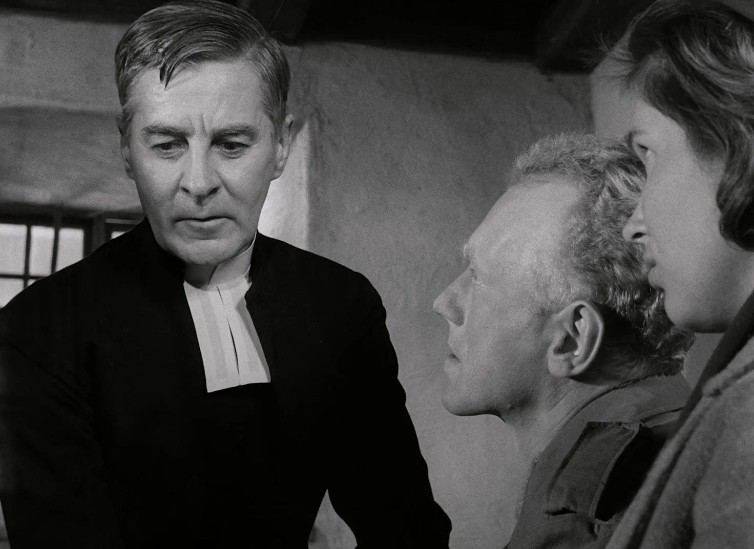 Max von Sydow, Gunnar Björnstrand, and Gunnel Lindblom in Winter Light (1963)