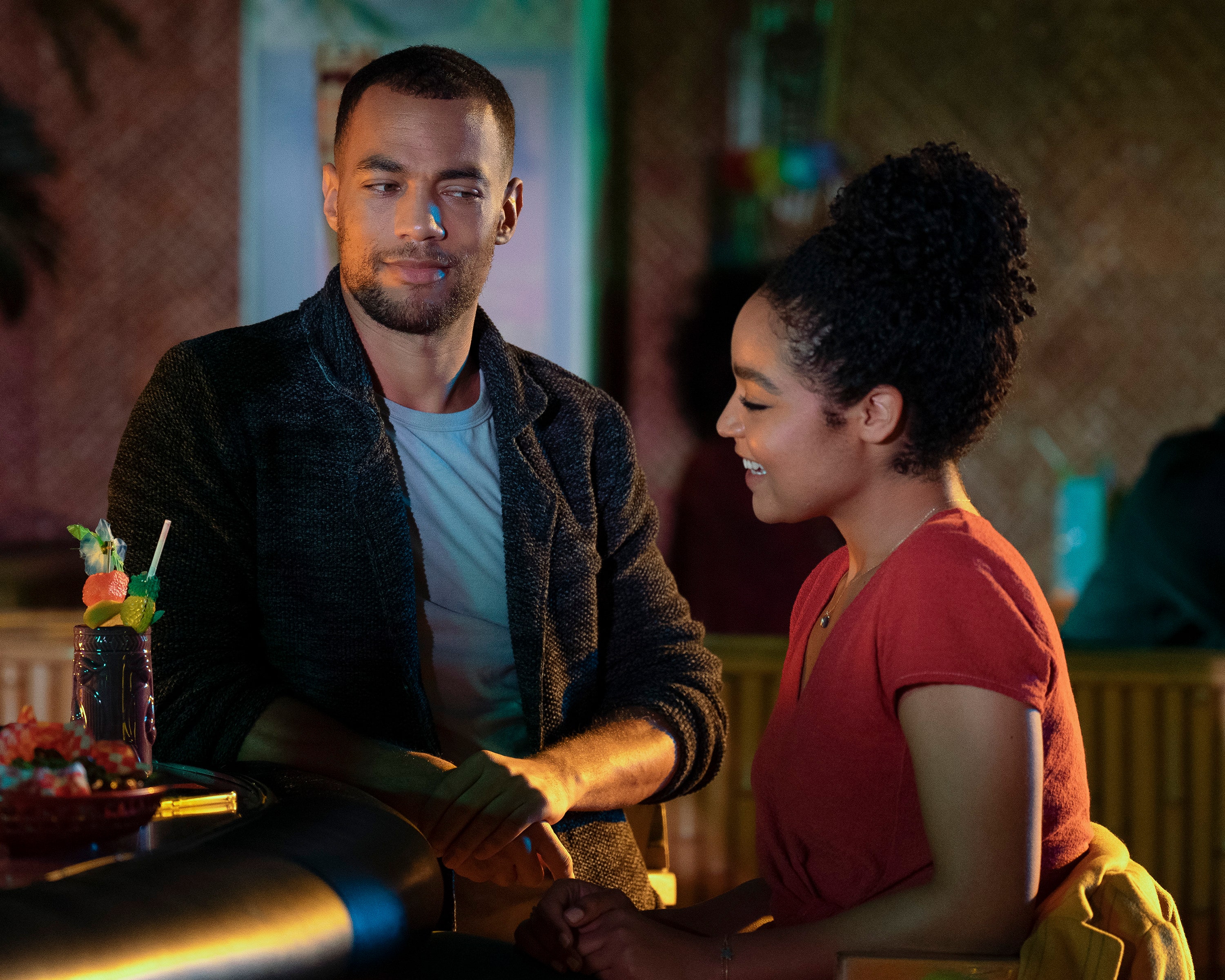 Kendrick Sampson and Aisha Dee in Ghosting: The Spirit of Christmas (2019)