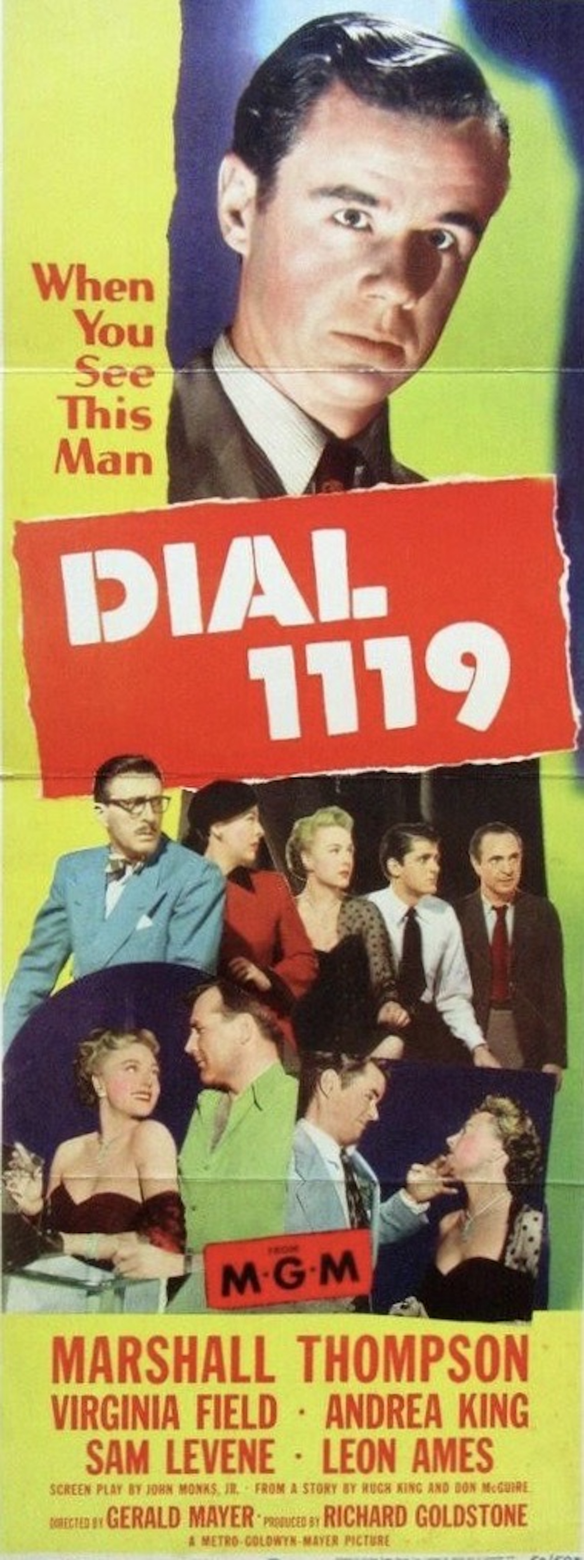 Leon Ames, Virginia Field, Andrea King, Sam Levene, and Marshall Thompson in Dial 1119 (1950)