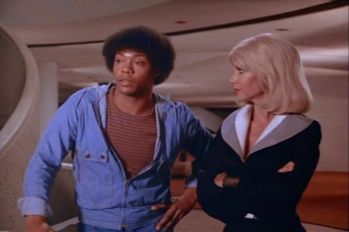 Carl Franklin and Mary Ann Mobley in The Fantastic Journey (1977)