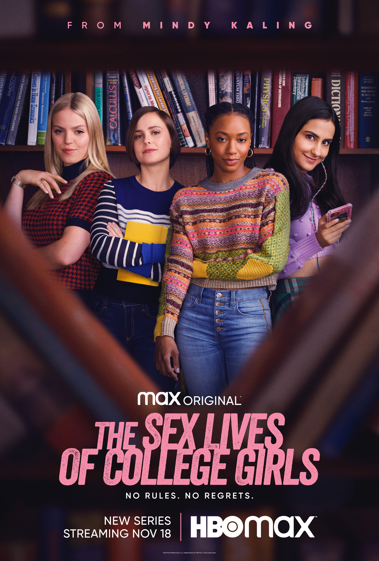 Reneé Rapp, Alyah Chanelle Scott, Amrit Kaur, and Pauline Chalamet in The Sex Lives of College Girls (2021)