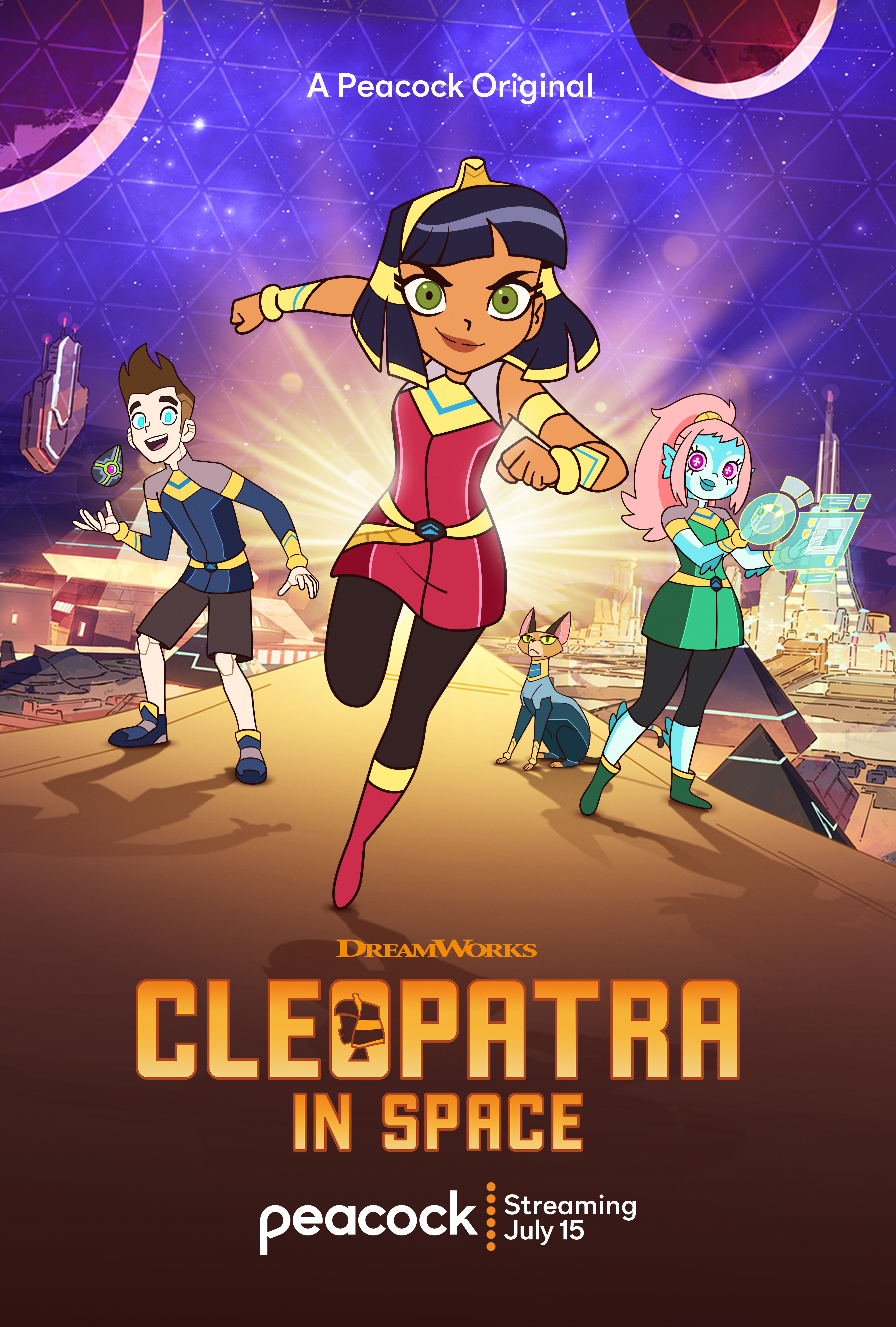 Jorge Diaz, Sendhil Ramamurthy, Katie Crown, and Lilimar in Cleopatra in Space (2019)