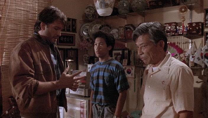 Dante Basco, Mako, and Jeff Speakman in The Perfect Weapon (1991)