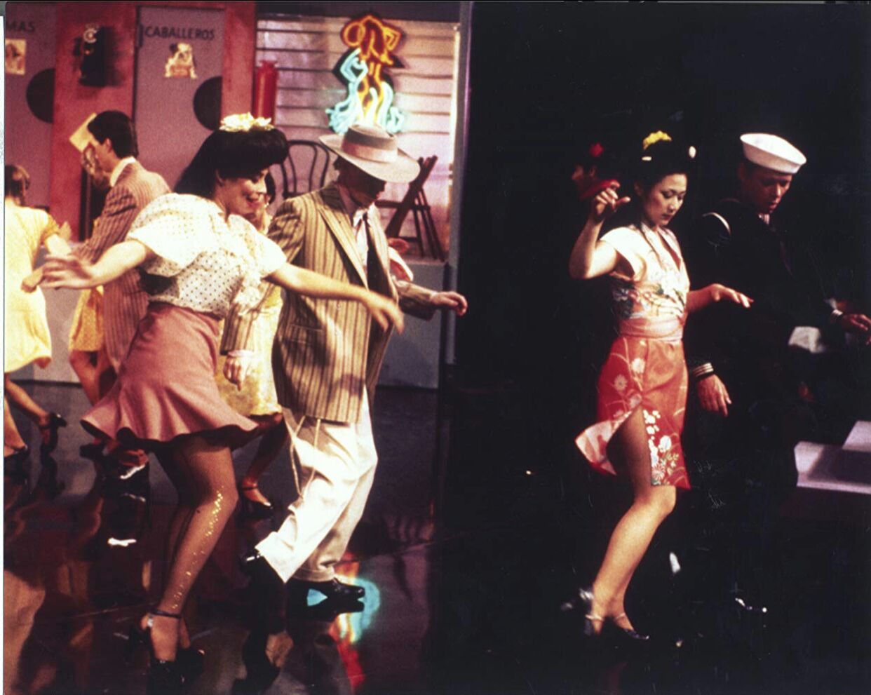 Alma Martinez, Kim Miyori, Dennis Stewart, and Kelly Ward in Zoot Suit (1981)