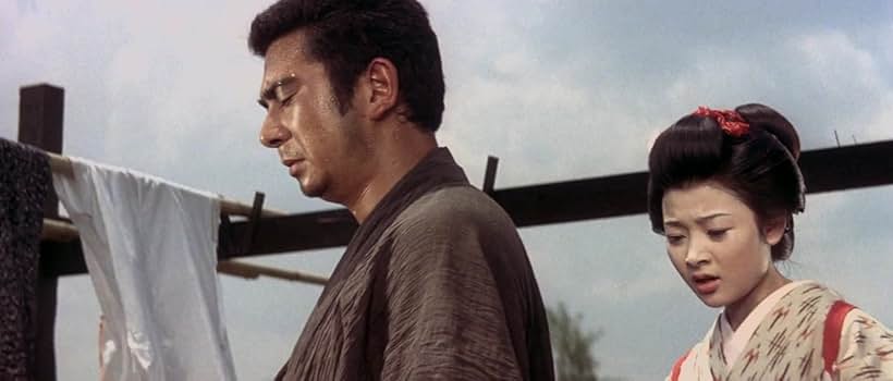 Shintarô Katsu and Miwa Takada in Zatoichi the Fugitive (1963)