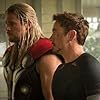 Robert Downey Jr. and Chris Hemsworth in Avengers: Age of Ultron (2015)