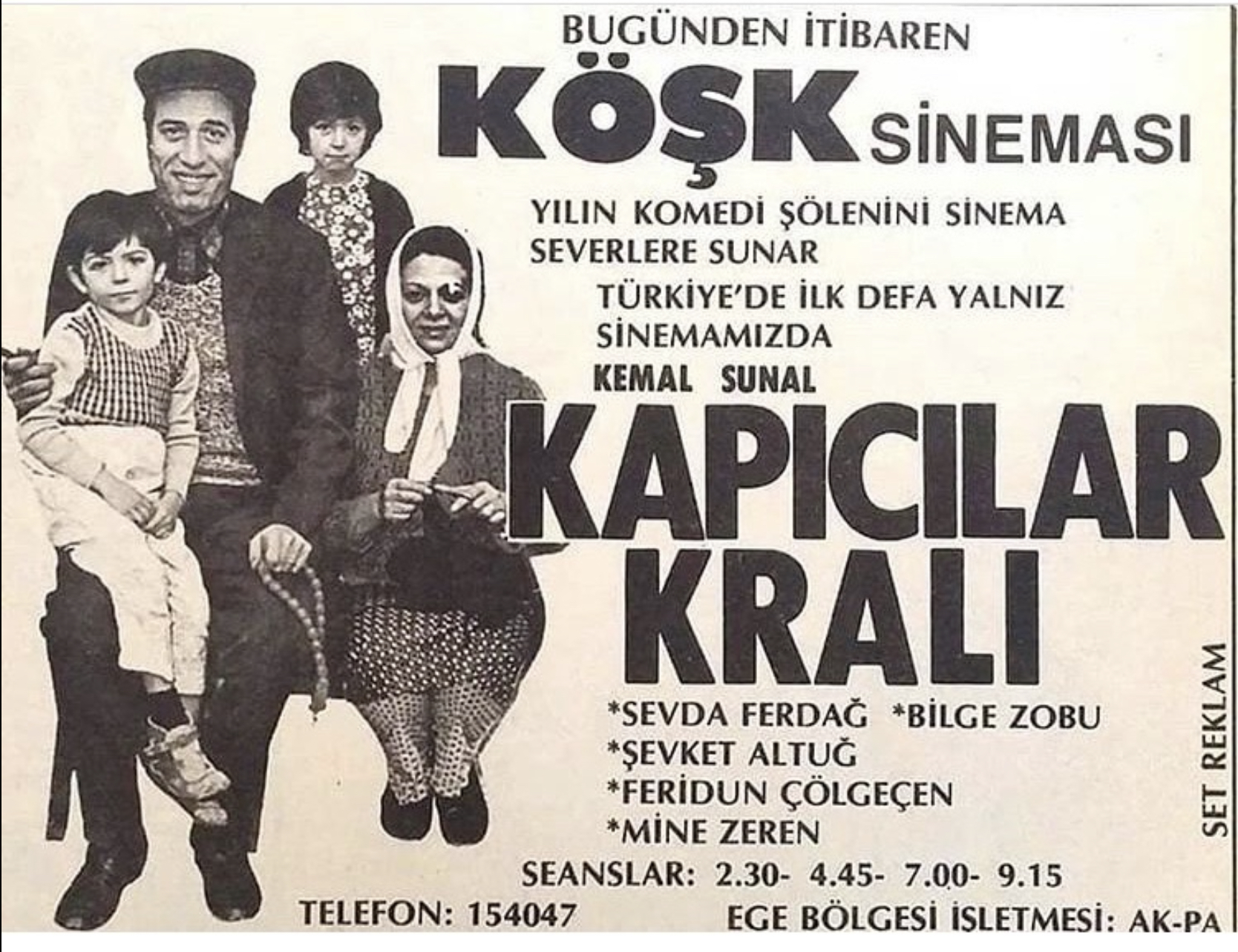 Kemal Sunal and Sevil Üstekin in King of the Doormen (1976)