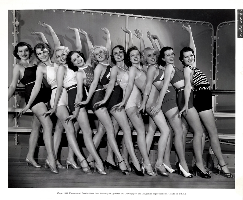 Bonita Barker, Myrla Bratton, Mary Dees, Claudia Fargo, Kay Gordon, Geneva Hall, Dolly Jarvis, Gwynne Shipman, Madeline Talcott, Dorothy Ward, Betty Woods, and Jane Wyman in Anything Goes (1936)