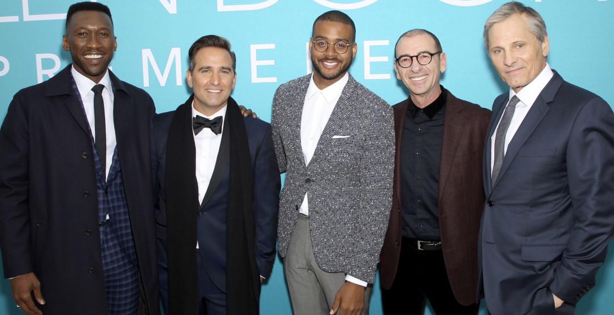 Premiere of Participant Media and DreamWorks Pictures' 'GREEN BOOK' in partnership with Cadillac -Pictured: Mahershala Ali, Mike Hatton, Kris Bowers (composer), Dimiter D. Marinov, Viggo Mortensen - Location: Paris Theater in New York .