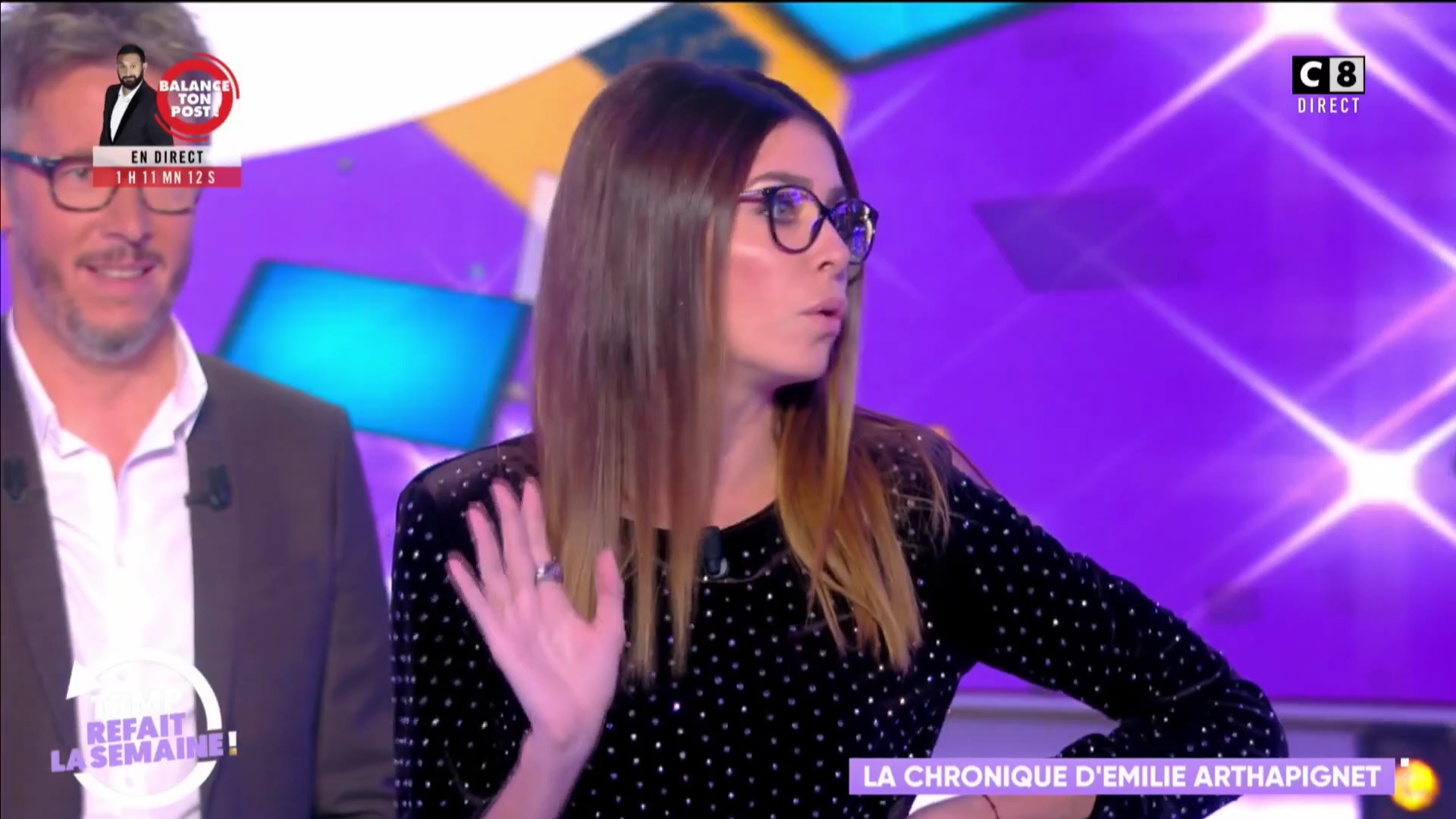 Jean-Luc Lemoine and Emilie Arthapignet in TPMP refait la semaine! (2018)